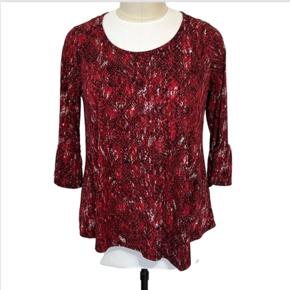 Rafaella Women's Red and Burgundy Blouse